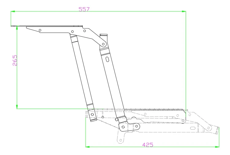 Hardware Furniture Mechanism Stand Rack Bracket Black Carbon Steel Lift Up Top Coffee Table Spring Hinge