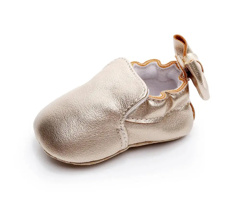 Hot sale gold Spring & Autumn leather Material Baby Shoes kids boys girls shoes