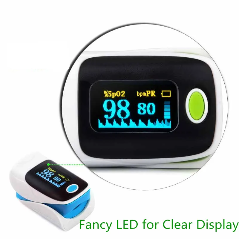 Medical Diagnostic OLED display fingertip pulse oximeter Handheld spo2 sensor