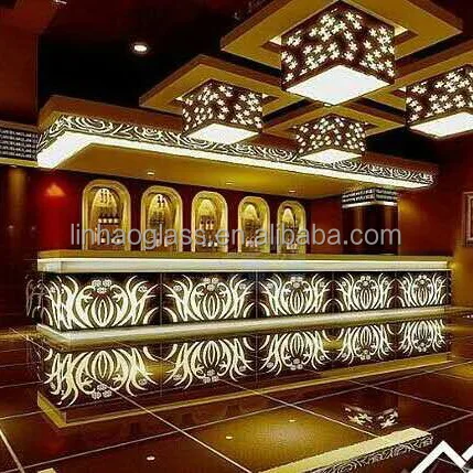 Color changing hotel long reception counter/desk