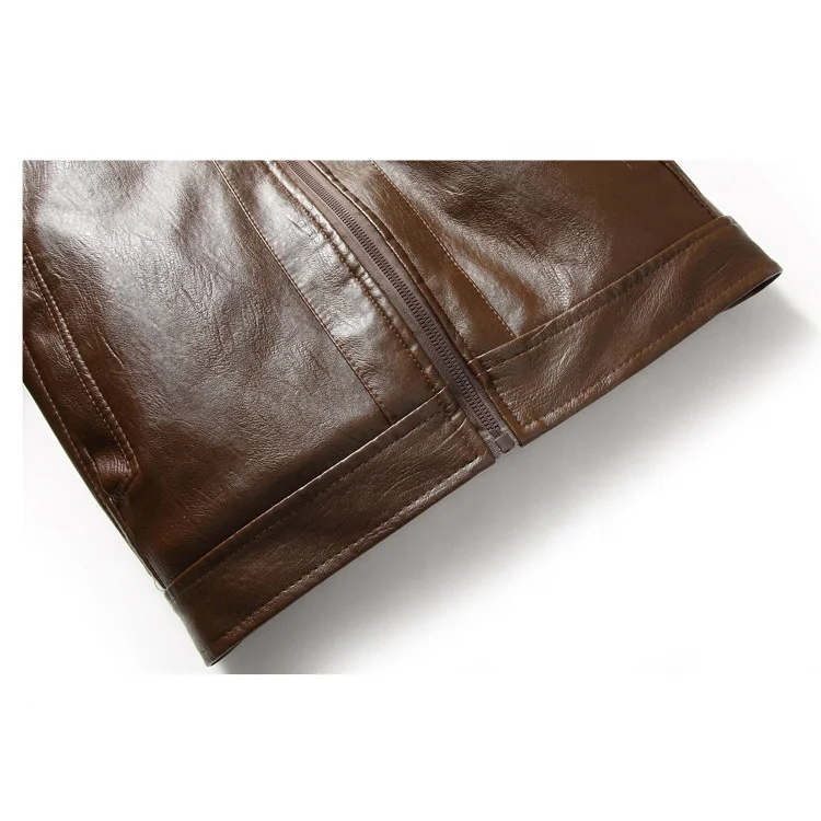 Custom Excellent Quality Latest Design  Buy fake leather fur Jacket Mens Winter faux leather Jacket