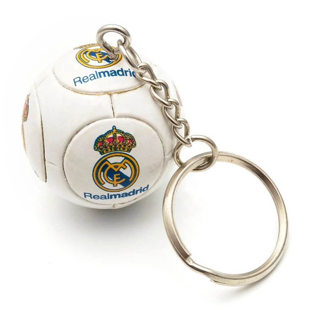 High quality custom shaped 3D PU leather football keychain