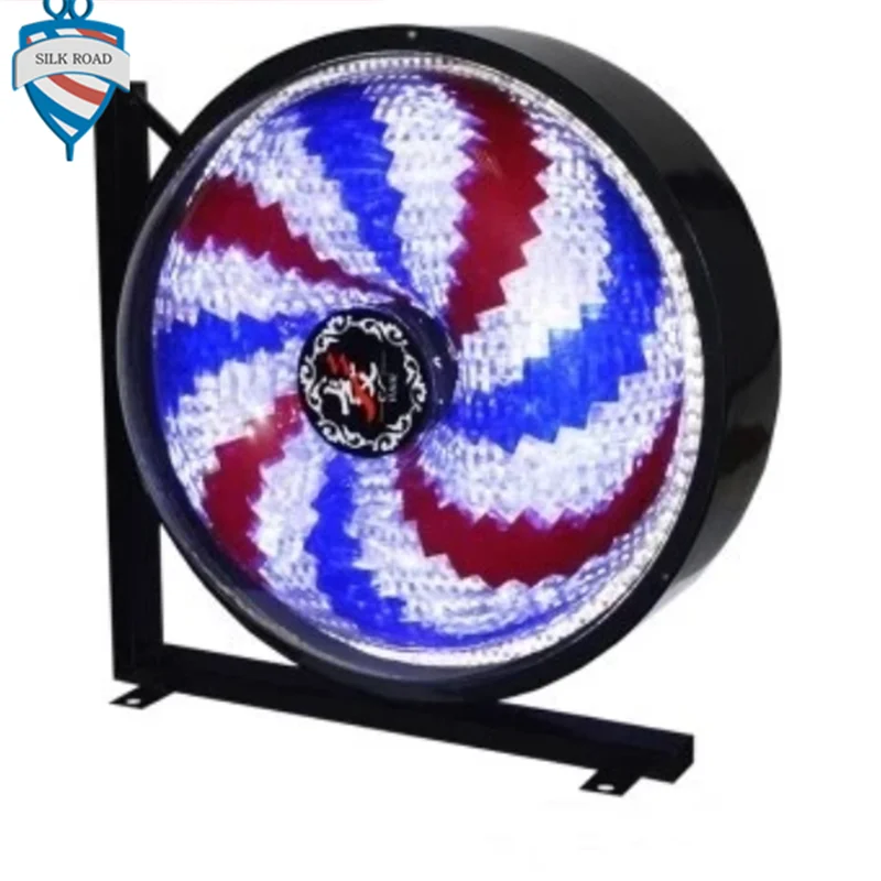 New style Best seller rotating barber shop pole round colorful  lighting lamp