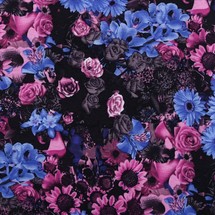  Модный цветочный дизайн 95% г/кв. М индивидуальная Цветочная бумага с принтом 5% полиэстер спандекс ткань для женских платьев и рубашек