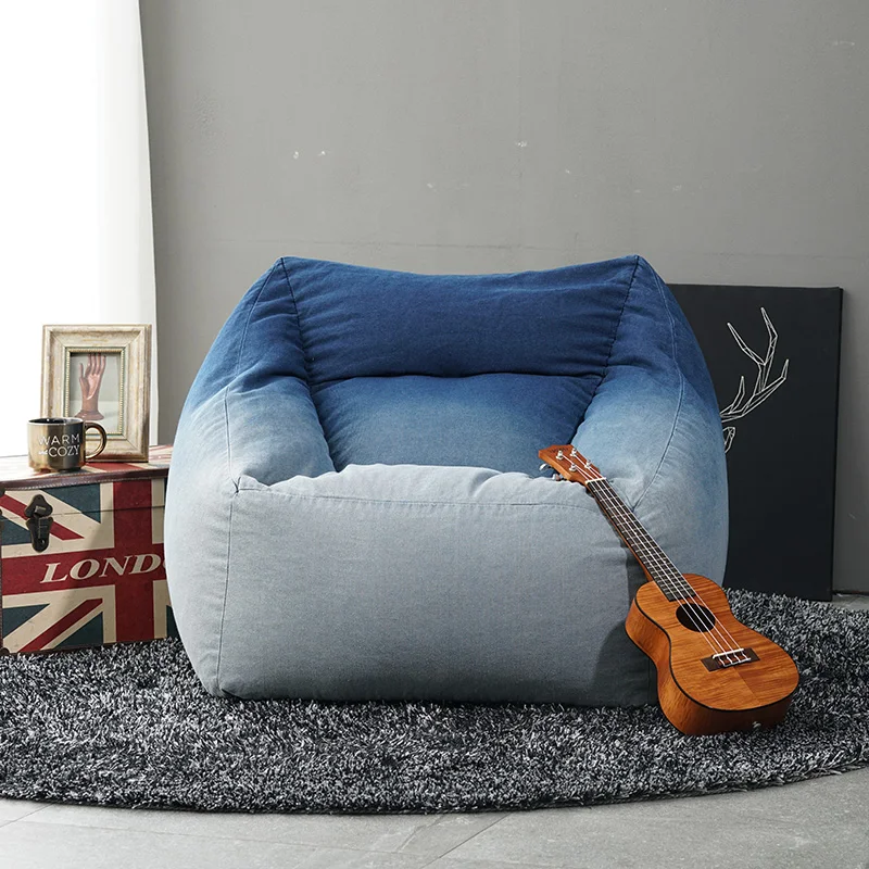 Colorful Outdoor Waterproof Float Beanbag Chair Double Seat Big Bean Lounge Furniture Modern Living Room Sofa Lazy Sofa Fabric