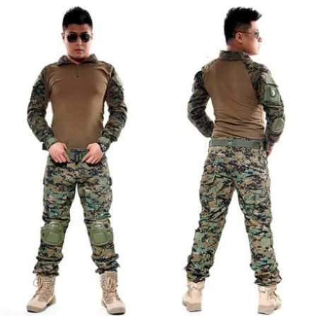 Tactical military uniform clothing army of the military combat uniform tactical pants with knee pads camouflage hunting clothes