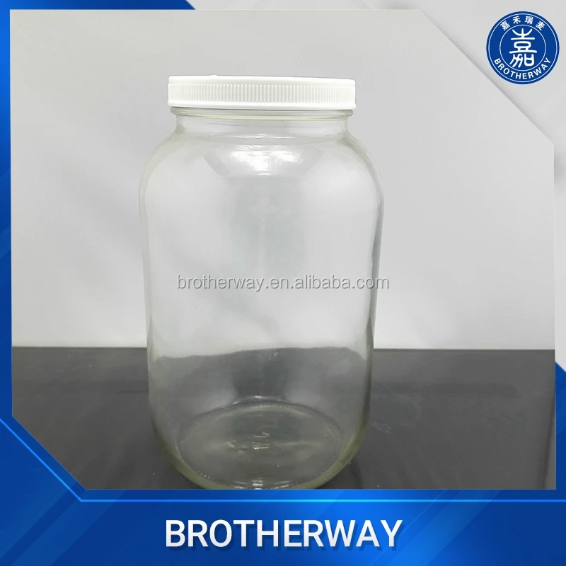 Большой круглый стеклянный контейнер для еды объемом 1 галлон 4 л стеклянная банка пищевых продуктов с пластиковой крышкой в наличии