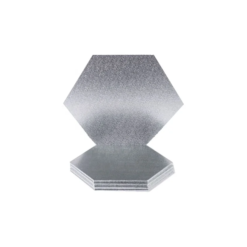 Silver hexagon shape wood cake drum for wedding