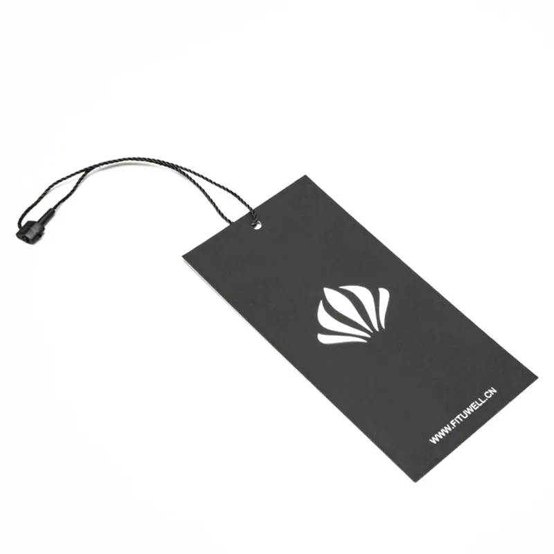 High Quality Custom Black Matte Paper Round Hang Tags with String Free Sample-for Clothing Shoes Bags Gifts Wholesale