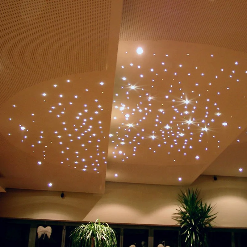 pmma end glow Plastic Optical Fiber factory price with black jacket star ceiling light