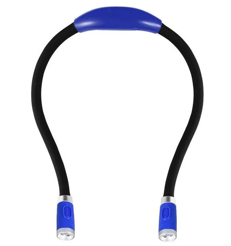 
USB Rechargeable Hug light hand free 4 LED Bulbs 4 Levels Brightness Reading Book Light 