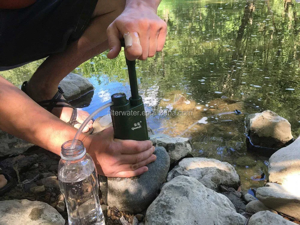 Portable Mini Outdoor 0.1um UF Water Filter Pump PVC Hiking Products Camping Water Filer Pump