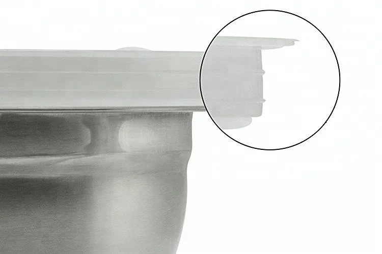 Best Selling Food Grade Premium Durable Korean Food Bowl Stainless Steel Salad Bowl with Non Slip Base and Lid