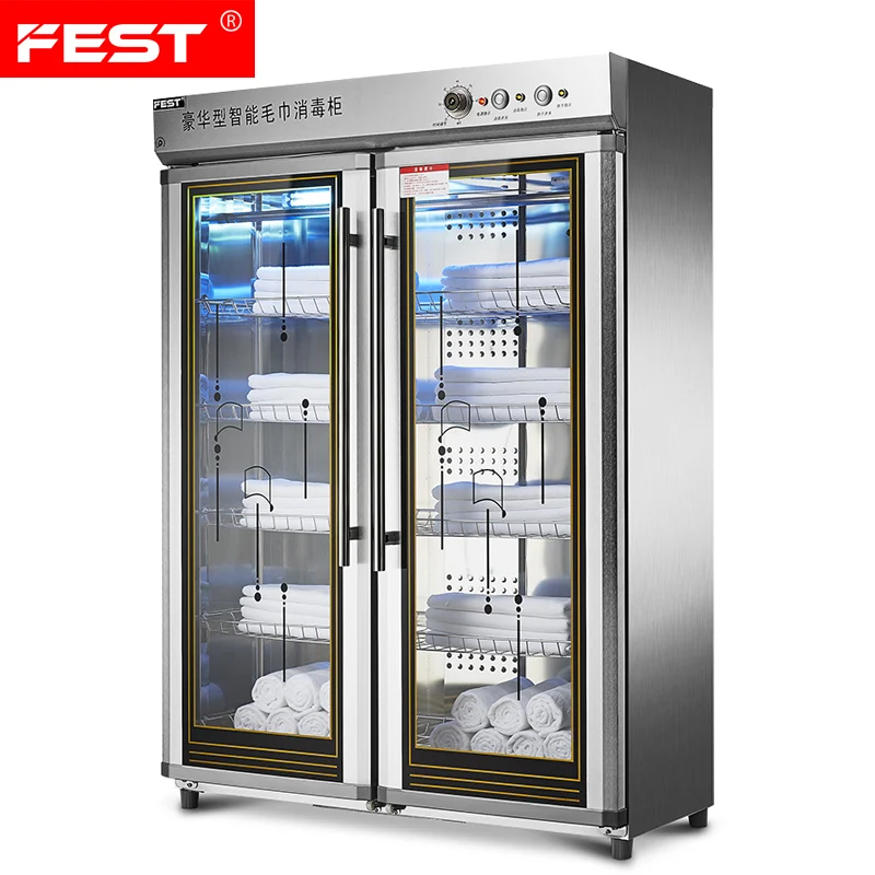 Промышленная двойная дверь салон красоты шкаф для дезинфекции полотенец с циркуляцией горячего воздуха с защитой от ультрафиолета UV стерилизатор
