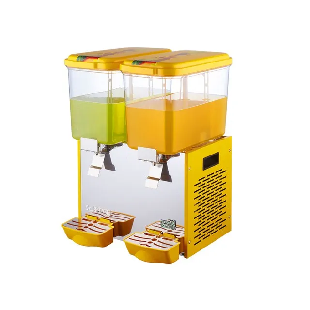 2 tanks Cold Juice Dispenser Beverage Commercial Smoothie Maker Slushy Making Machine with Spigot 18L