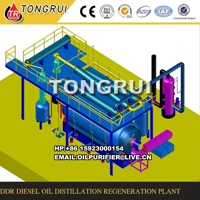 waste plastic pyrolysis oil refining system,Used Oil Regeneration Machine