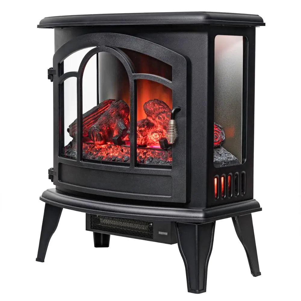 
1500w realistic flame adjustable heater 20 inch freestanding led fireplace electric 