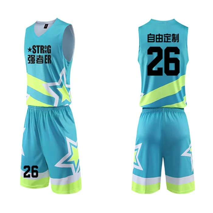Basketball Jerseys Sets Uniforms Team Sports Kit Suits Breathable Basketball Jersey Logo Design