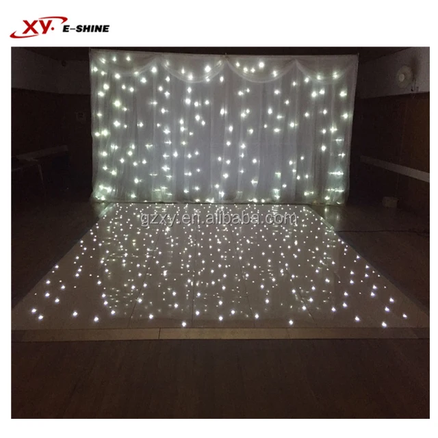 China Hot Sale 3D Starlit  Time Tunnel DMX Flashing Led Dance Floor Lights White Star Wedding Dance Floors