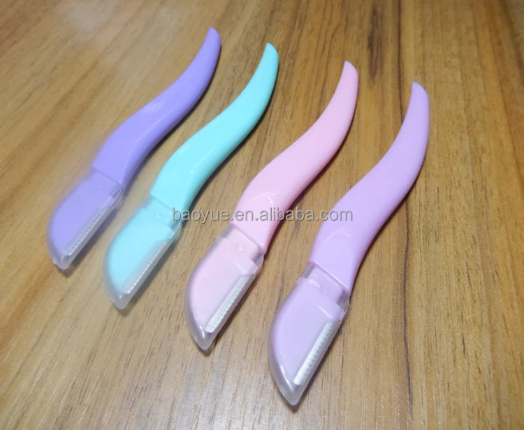 2022 hot sale girl ABS or Rubber coating grip handle eyebrow razor/good quality eyebrow knife/eyebrow trimmer