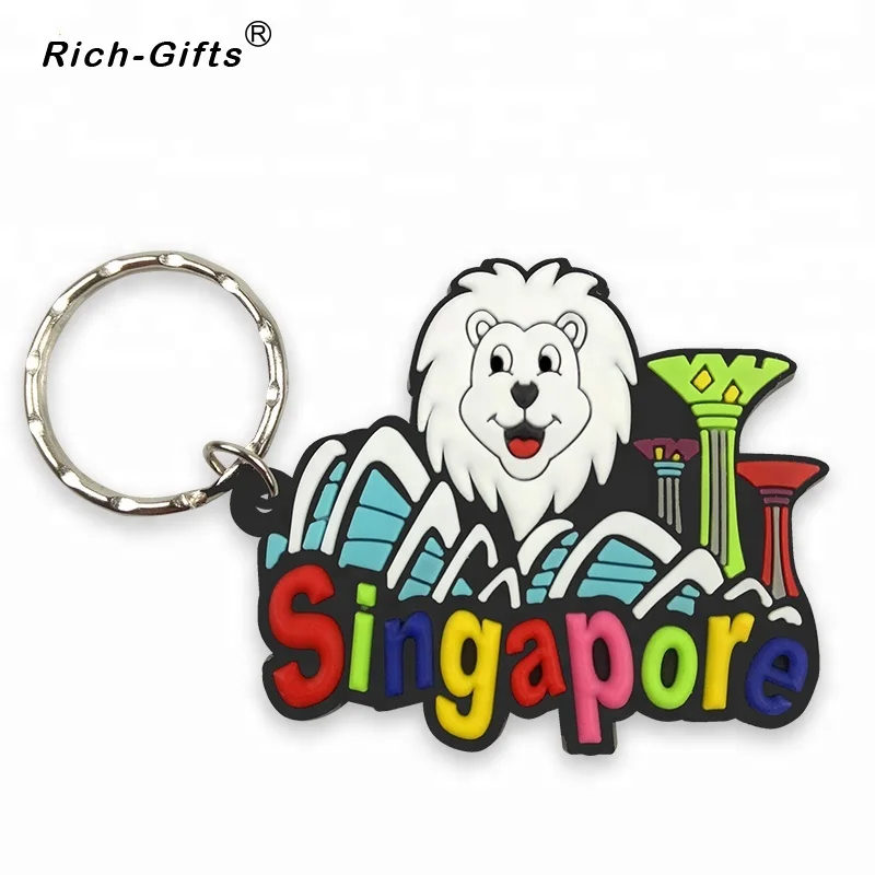
Distinctive Cartoon Merlion Rubber Key Rings 