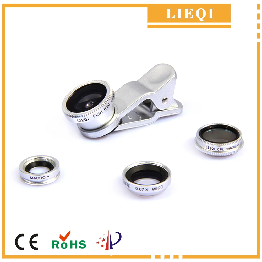 Оптический фото линзы с 0.65x широкоугольный + макро + рыбий глаз + Cpl объектива оригинальный lieqi