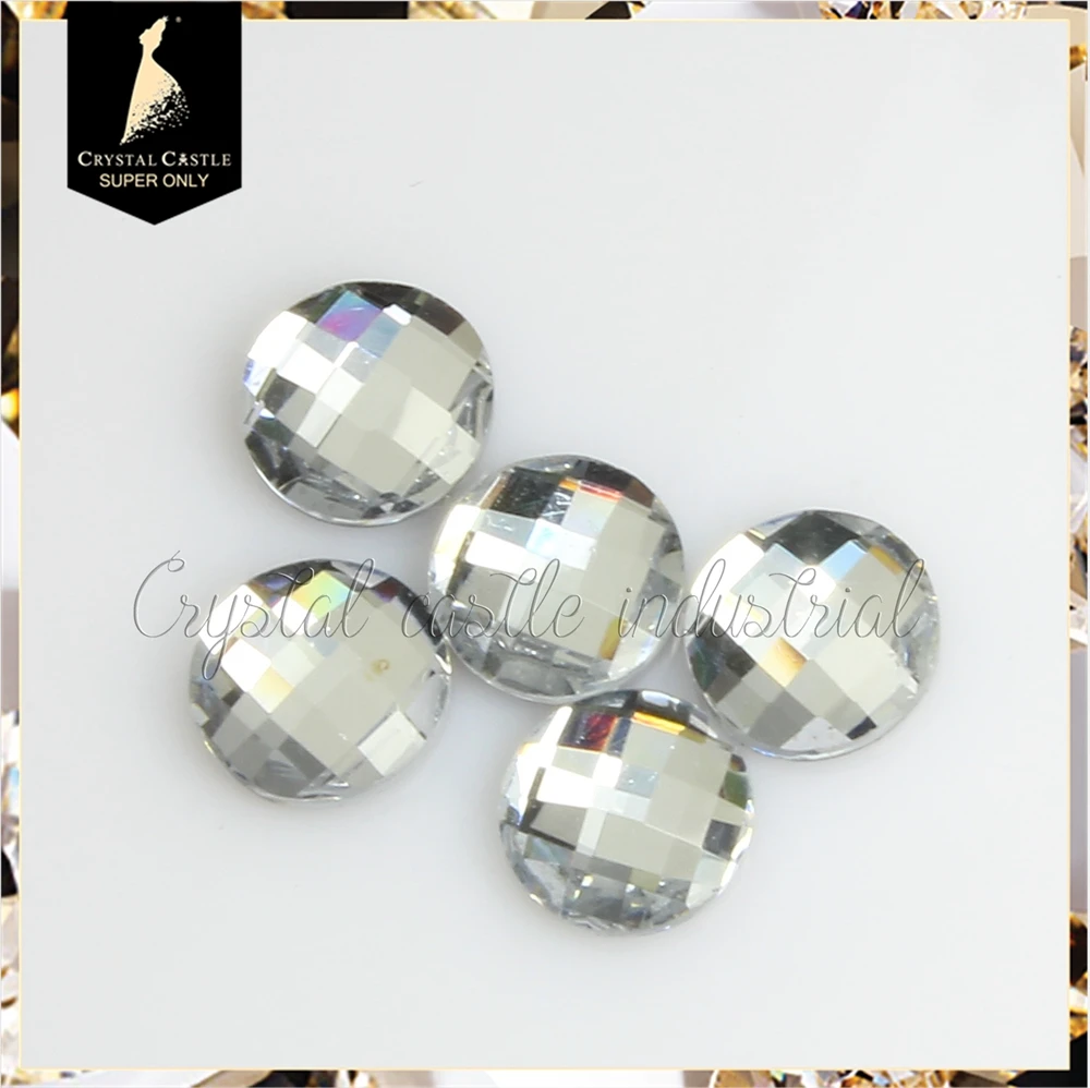 Factory Price Wholesale DIY Jewelry Making 2035 Chessboard Circle 6MM Round Loose Crystal Synthetic Diamond