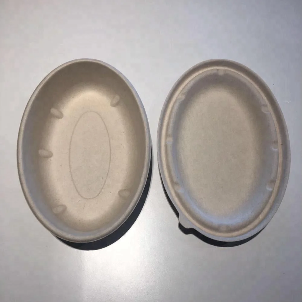 Легко зеленый Compostable пользовательский экологический сахарный тростник целлюлозно-бумажная удаляемая бумага одноразовый пищевой биоразлагаемый лоток/тарелки