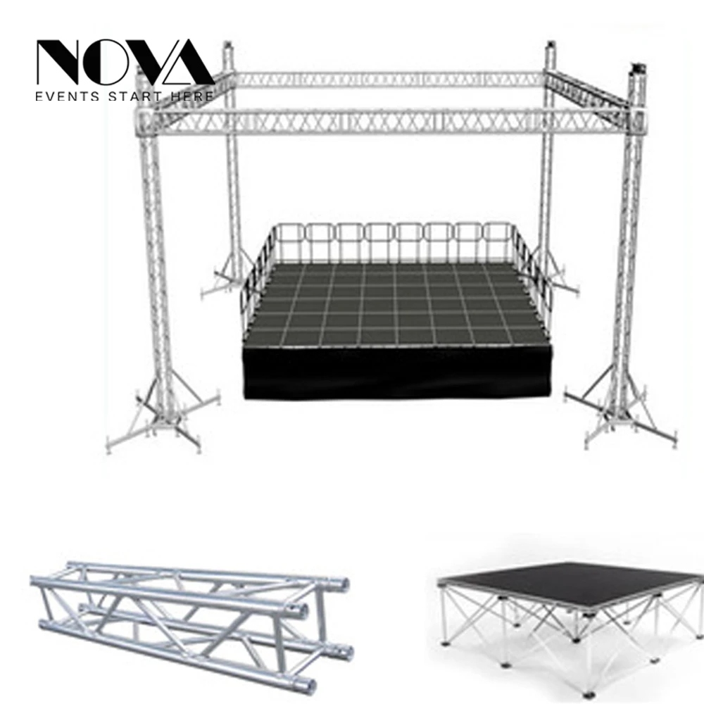 Black truss display steel and aluminum truss stage
