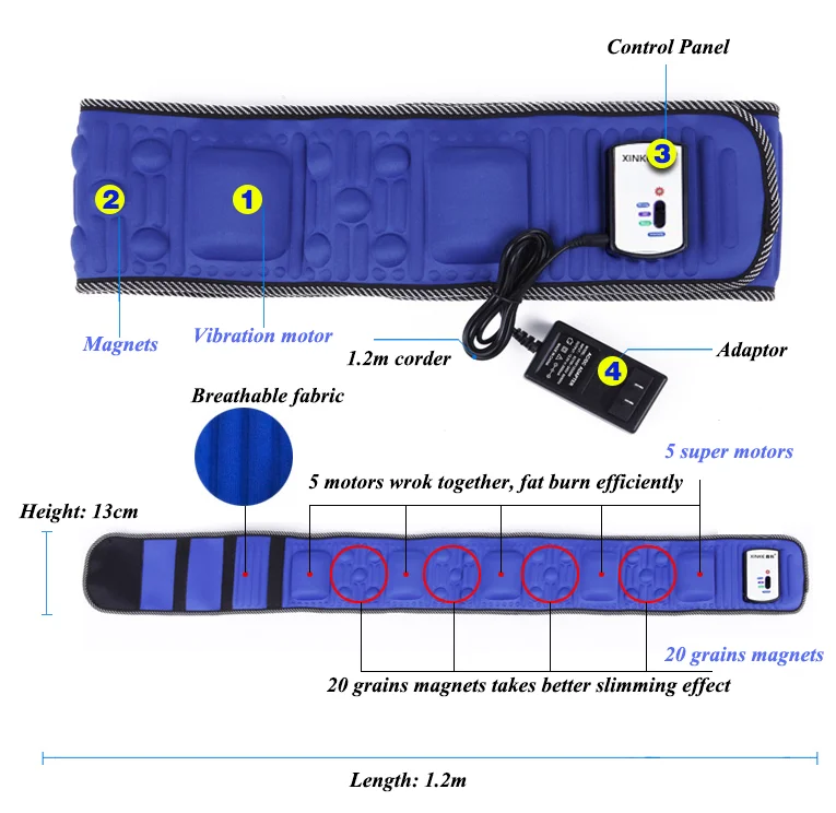 
logo custom X5 fitness patented electric infrared slender slimming vibrator shaper body massage belt machine 