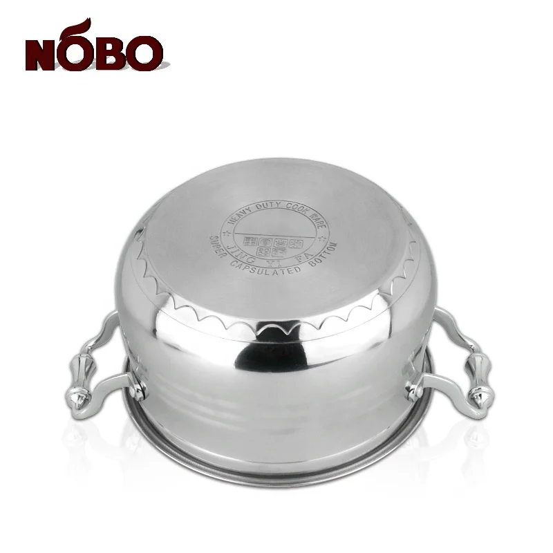 Durable Industrial Heavy Cooking Pot Set Stainless Steel Turkish Cookware with Double Handle