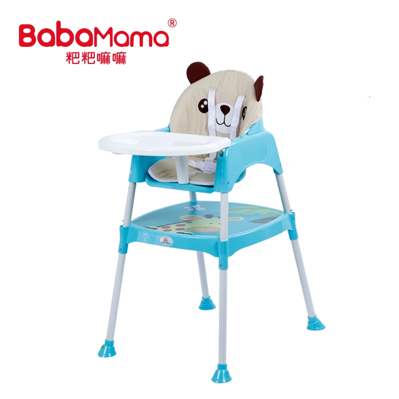 CE standard bear cushion kids higher stronger Children Dining Chair Convertible 2 in1Baby Feeding Chair high chair baby feeding