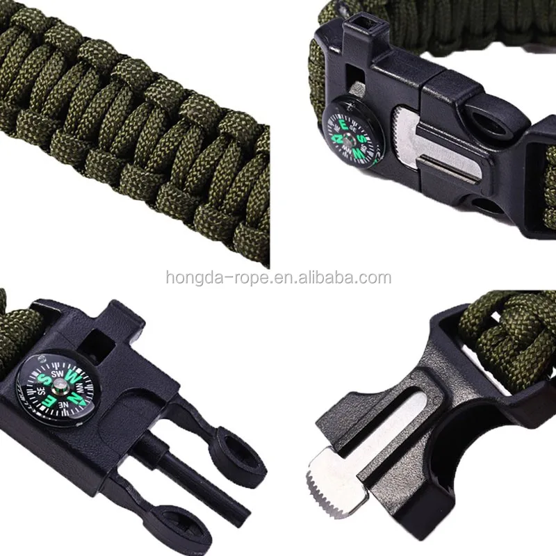 Fashion New design with fishing line/hook 550 paracord survival kit/bracelet for outdoor wilderness survival