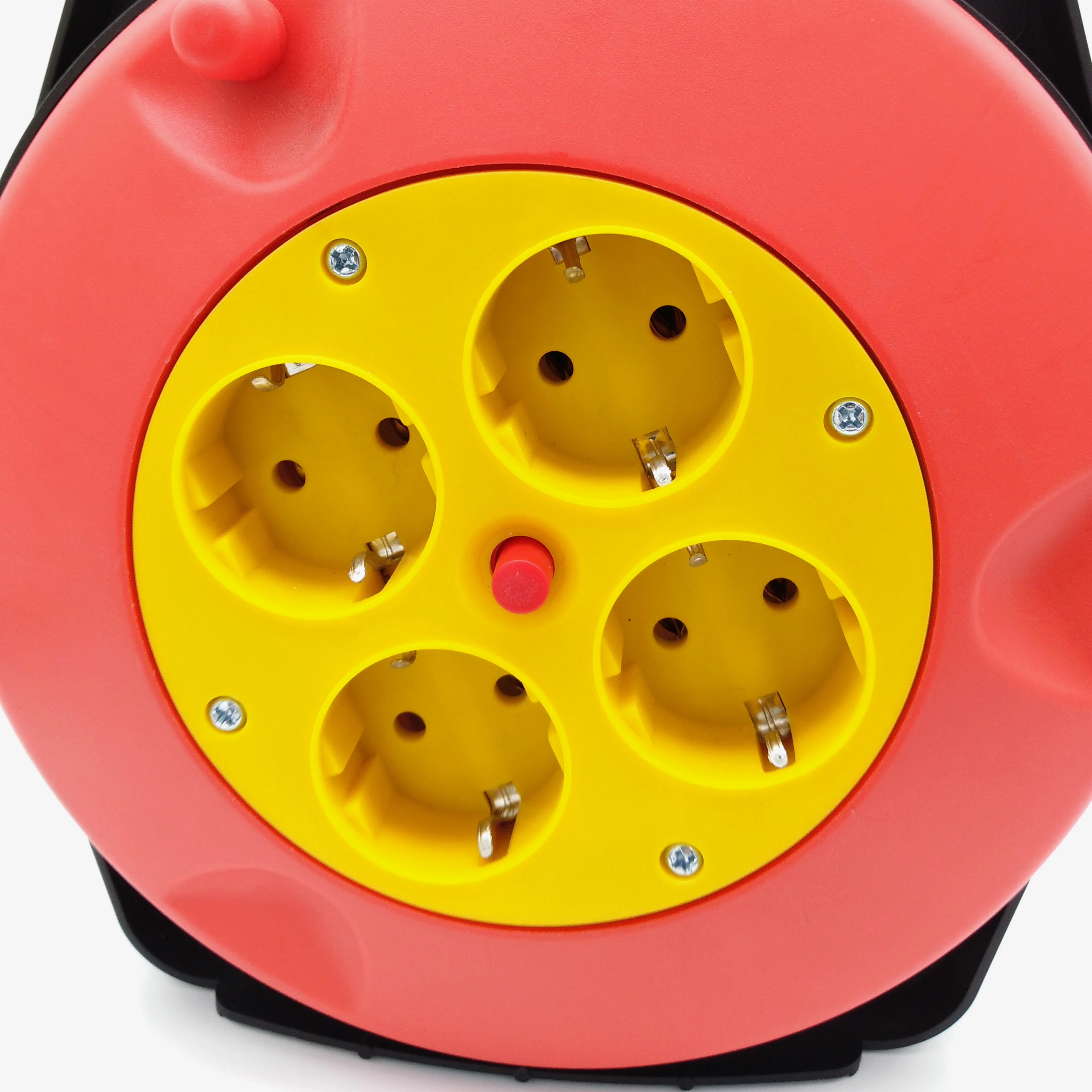 Eu Type Mini  Cable Reel 10m 4 Contact Sockets 2500w-3680w 10-16A/ 250v Electric Retractable Extension Cord Reel With Switch