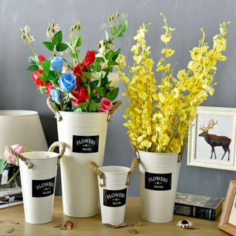Hemp rope bucket creative decoration flower bucket