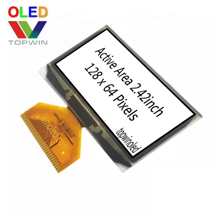 Topwin 2.42' 2.42inch 2.42 inch 128x64 pixels 3 pin green color welding oled display UG-2864ALBPG14 I2C SPI parallel Interface