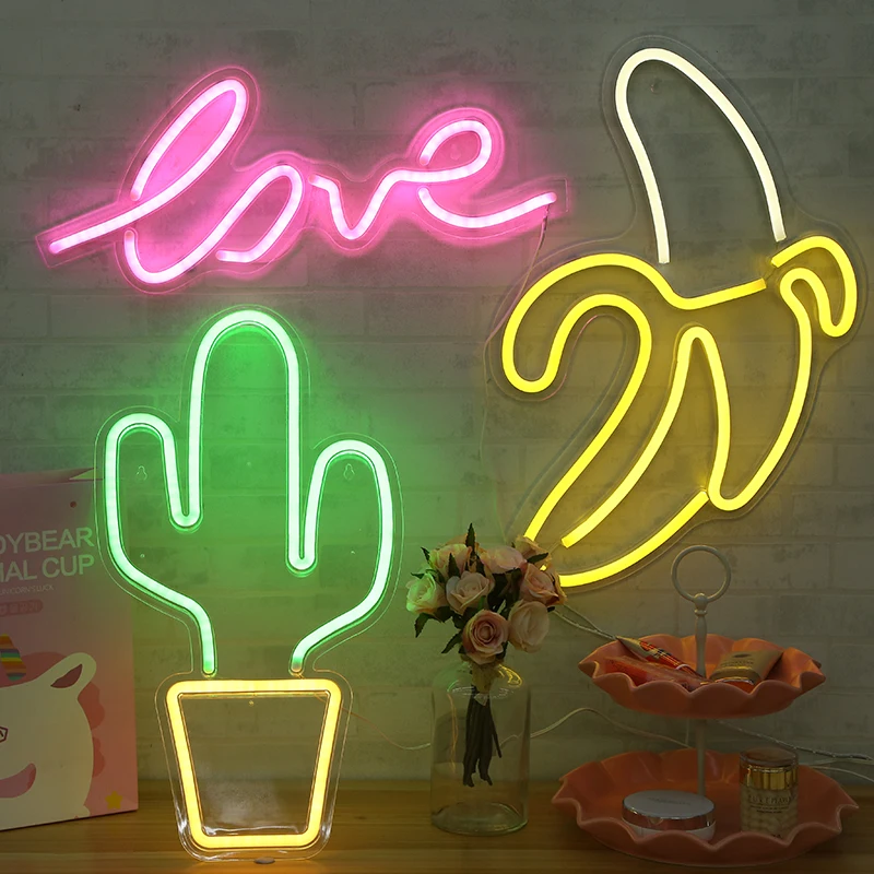 USB decorative wall lamp led neon back light panel custom neon signs ice popsicle night lights for Christmas party decoration
