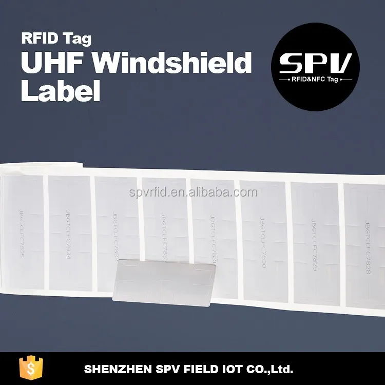 Rfid UHF лобовое стекло автомобиля подделок стикер пэт доказательство воды чужеродные H3 ISO 18000-6C