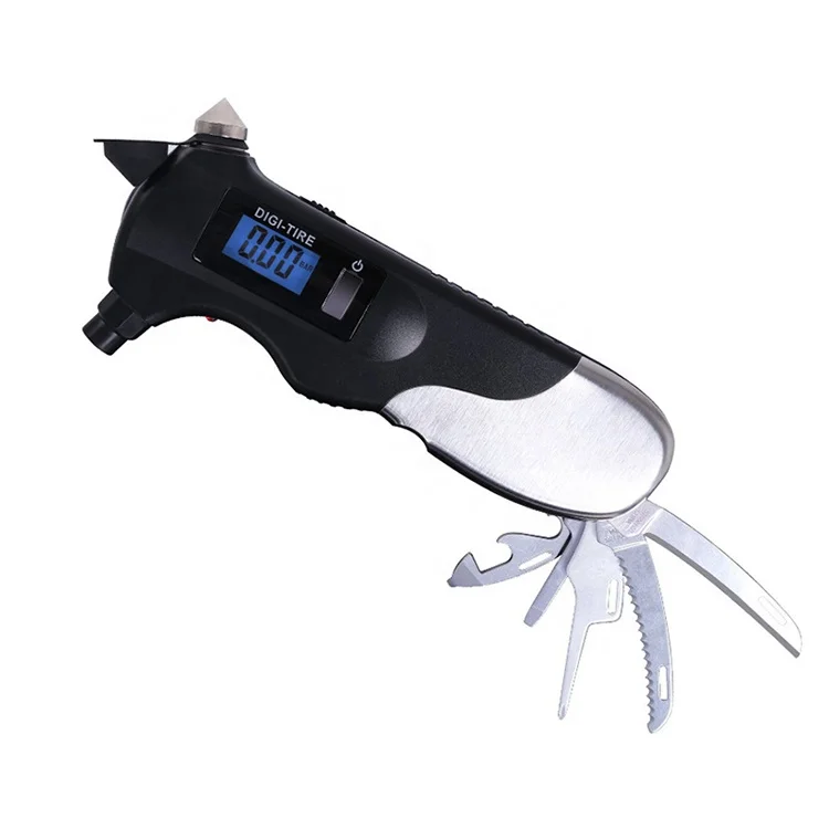 Car emergency supplies life-saving hammer car digital tire pressure gauge