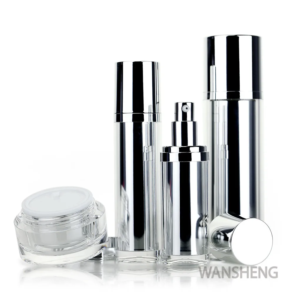 Elegant plastic jars and bottles set empty cosmetic serum bottle  series