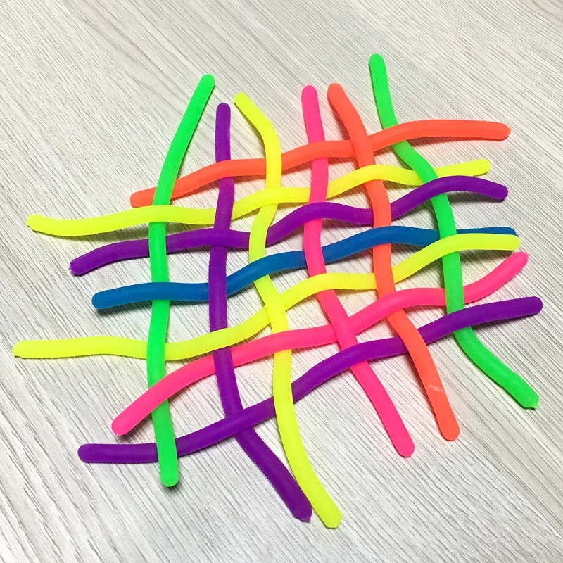 Custom Colorful Jokes Elastic Force String Noodle Decompression Toy Cheap Wholesale Anti Stress Stretchy Toys