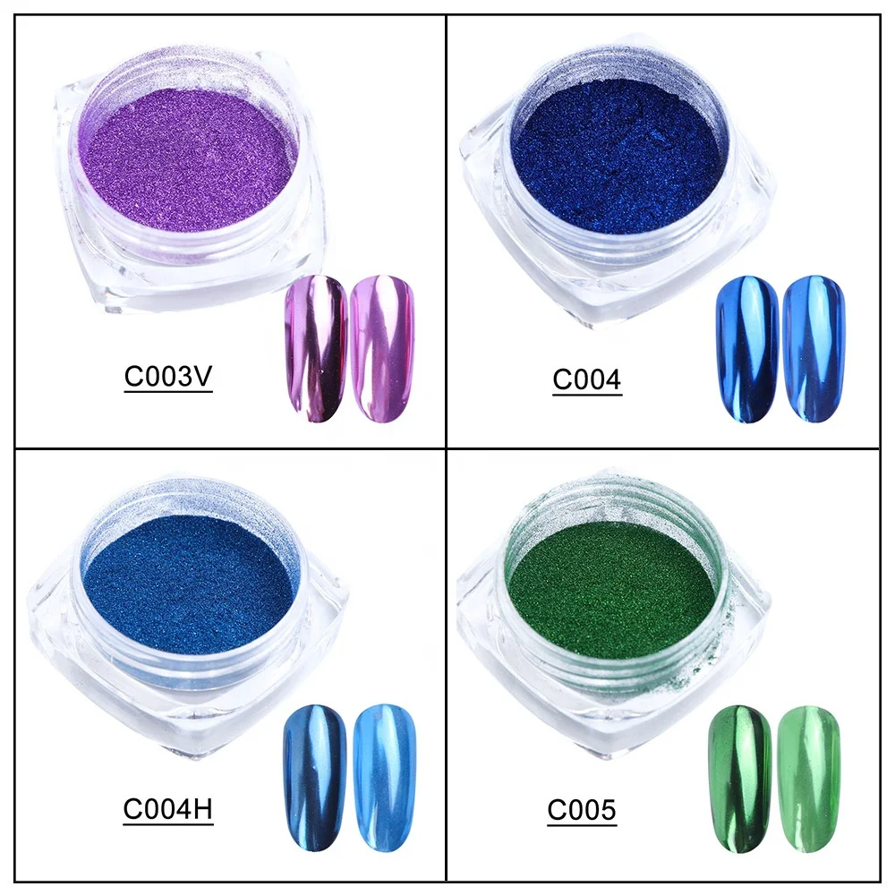 Металлические зеркальные суперсияющие Блестки для ногтей Маникюрные Блестки для ногтевого дизайна хромированная Пыль для украшения ногтей хромированная пудра для дизайна ногтей