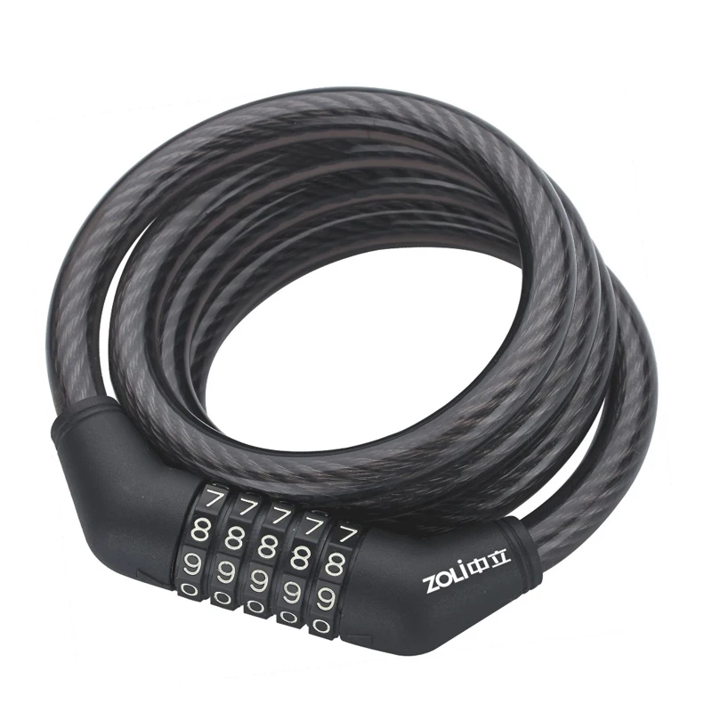 87620 ZOLi Bicycle Lock Combination Bike Lock Steel Long Cable Lock