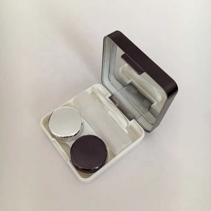 Silver eyekan Luxury contact lens travel case accept LOGO printing on case A-8067