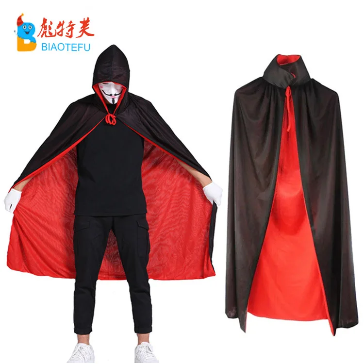 cheap halloween vampire red black cape for party
