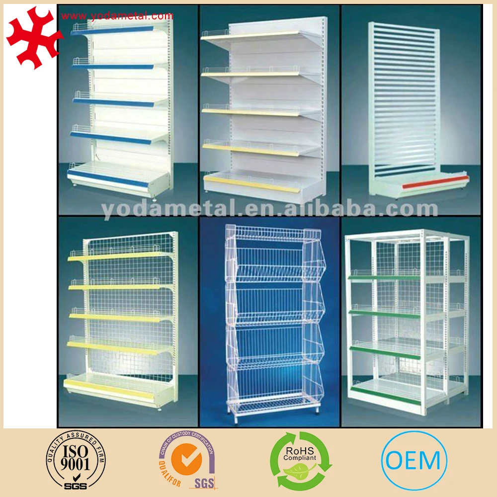 
 Напольный металлический стеллаж для хранения в супермаркете  