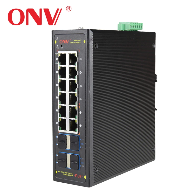 16CH промышленный коммутатор питания через Ethernet 16 CH Безопасность для