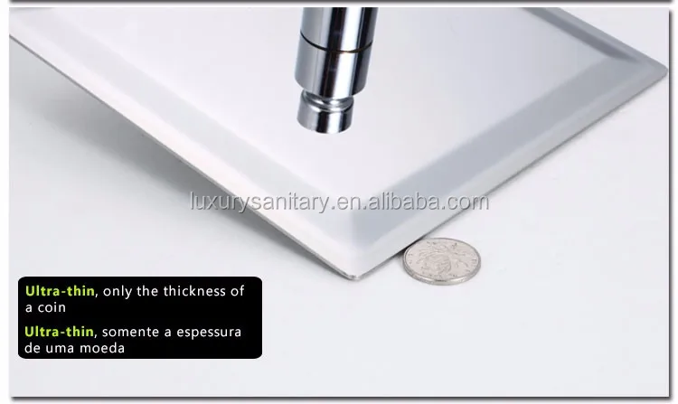 high quality 12 inch 30cm huge ultrathin shower heads stainless steel chrome square rainfall rotating shower head sprayer