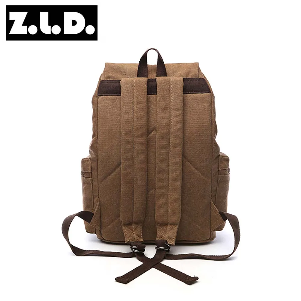 ZUOLUNDUO solid color drawstring backpack leisure bags men outdoor backpack canvas backpack