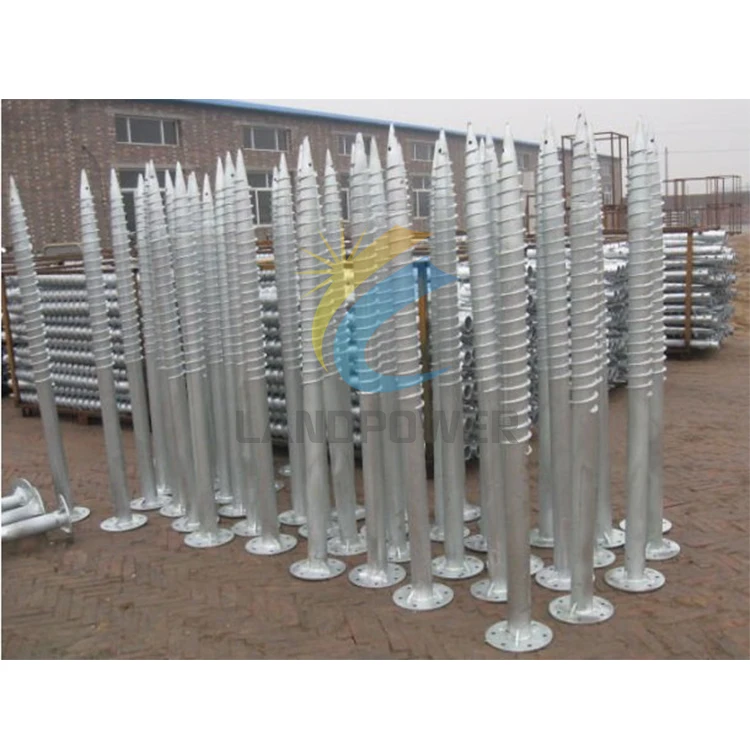 Ground Screw Solar Mounting System Galvanized Ground Screw Anchor in Pole Base